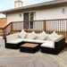 Outsunny 7-Piece Patio Furniture Sets PE Rattan Sectional Sofa Set Outdoor Conversation Set - 860-212CF