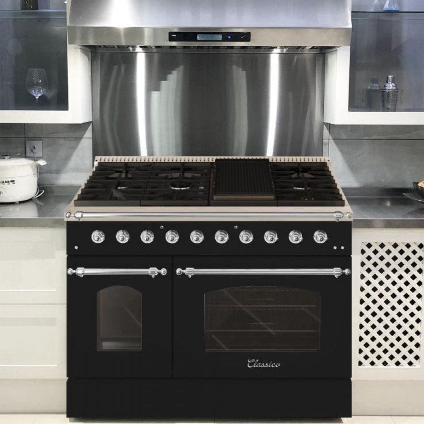 Hallman CLASSICO 48” 6.7 Cu.Ft. 8 Burner Freestanding All Gas Range and Gas Oven - HCLRG48