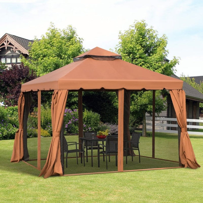 Outsunny 10' x 10' Two-Tier Outdoor Event Canopy - 84C-051BN