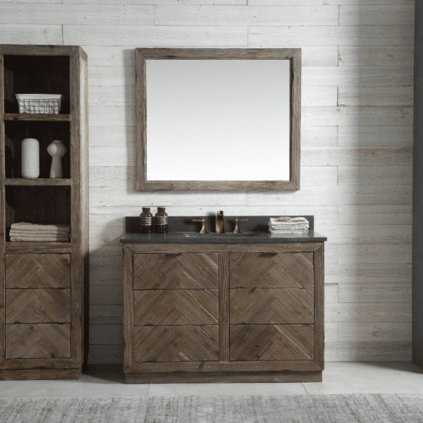 Legion Furniture WH8548 48 Inch Wood Vanity in Brown with Marble WH5148 Top, No Faucet - Backyard Provider