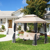 Outsunny 3 Person Patio Swing Chair, Gazebo Swing - 84A-056