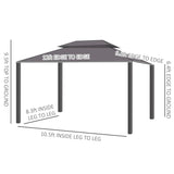 Outsunny 12'x10' Hardtop Gazebo with Aluminum Frame - 84C-204V02BN