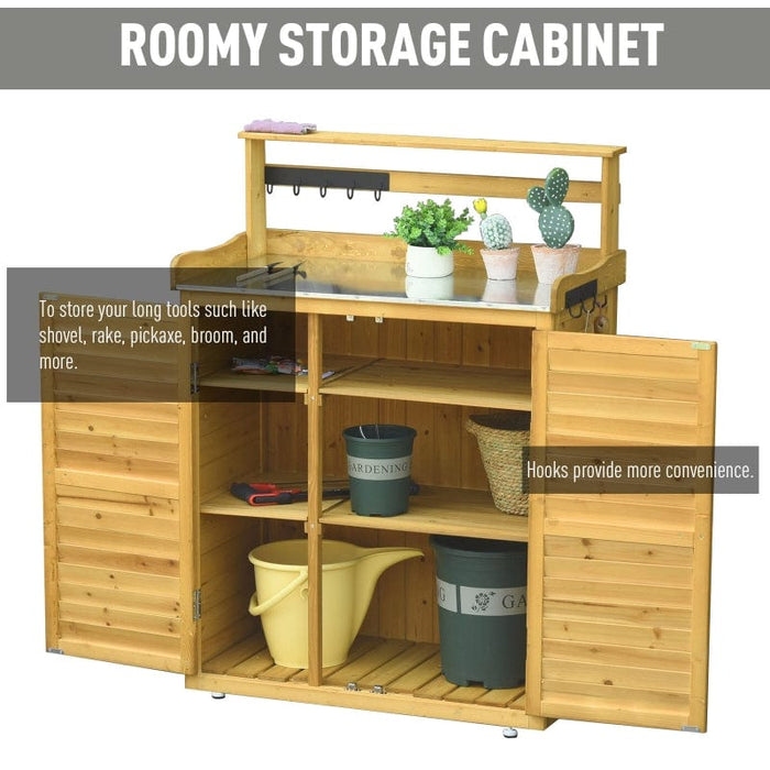 Outsunny Backyard Garden Tool Storage Shed - 845-358