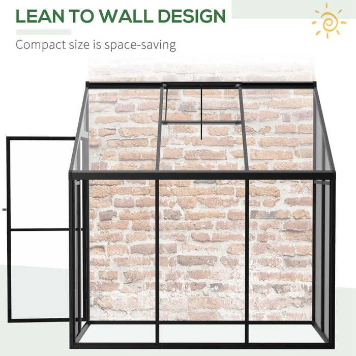 Outsunny 6' x 4' Aluminum Greenhouse Polystyrene Walk-in Garden Greenhouse - 845-525