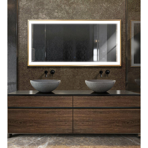 Krugg 60" X 30" Gold Soho LED Bathroom Mirror SOHO6030G - Backyard Provider