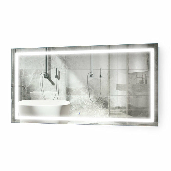Krugg Icon 54" X 24" LED Bathroom Mirror with Dimmer & Defogger Lighted Vanity Mirror ICON5424 - Backyard Provider