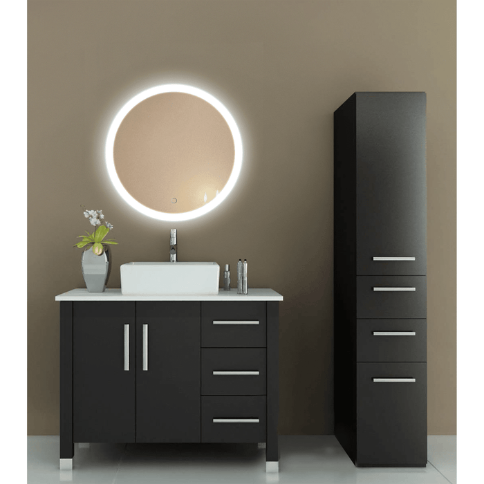 Krugg Icon Round 24" x 24" LED Bathroom Mirror with Dimmer & Defogger Round Lighted Vanity Mirror ICON2424R - Backyard Provider