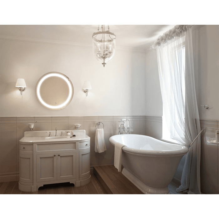 Krugg Icon Round 24" x 24" LED Bathroom Mirror with Dimmer & Defogger Round Lighted Vanity Mirror ICON2424R - Backyard Provider