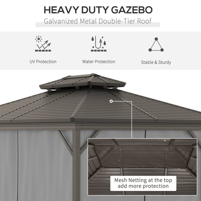 Outsunny 10x12 Hardtop Gazebo - 84C-145V03