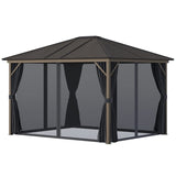 Outsunny 10 x 12 Hardtop Gazebo with Aluminum Frame - 84C-040CG