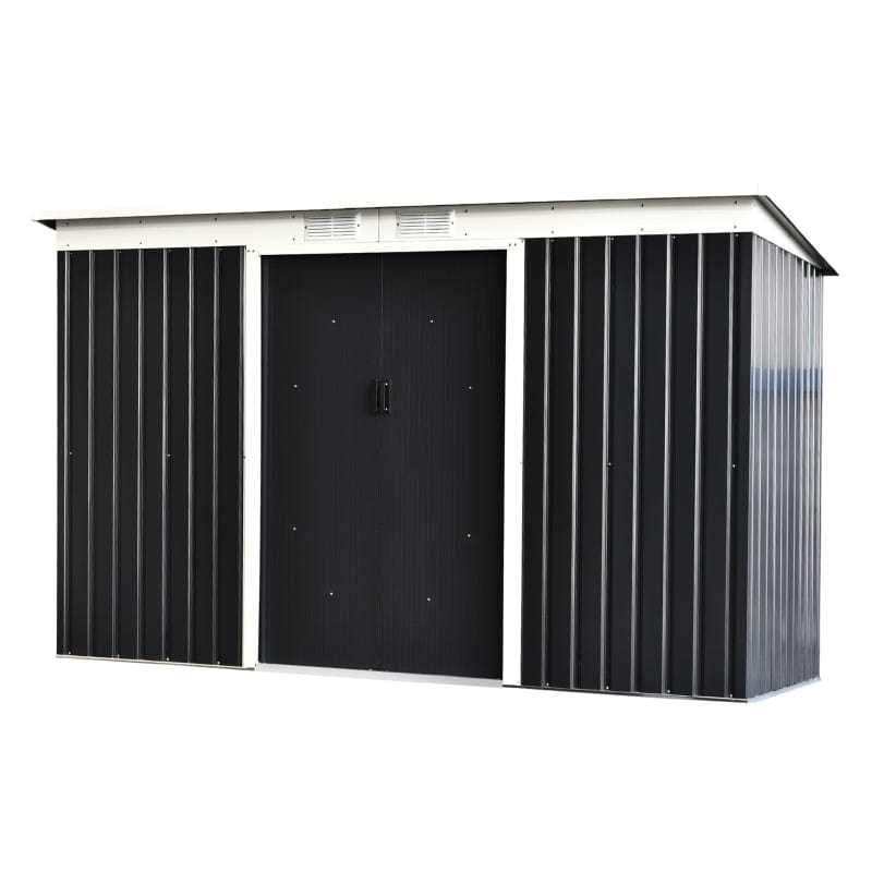 Outsunny 9' x 4.5' x 5.5' Outdoor Rust-Resistant Metal Garden Vented Storage Shed - 845-032CG