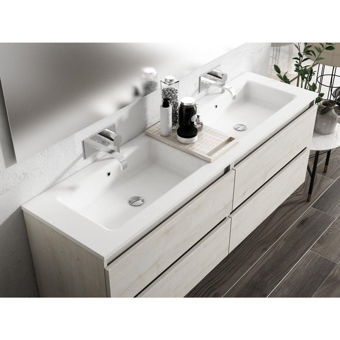 Lucena Bath Vision 80" Contemporary Wood Double Vanity in 6 colors - Backyard Provider