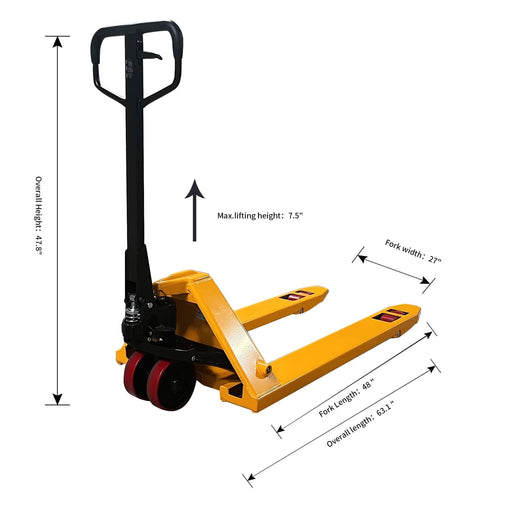 Apollolift Heavy Duty Manual Hand Pallet Jack for Material Handling 7700 lbs 48" x27"Fork A-1008 - Backyard Provider