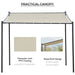 Outsunny 10' x 9.5' x 9.5' Outdoor Wall Patio Gazebo Canopy - 84C-187BG