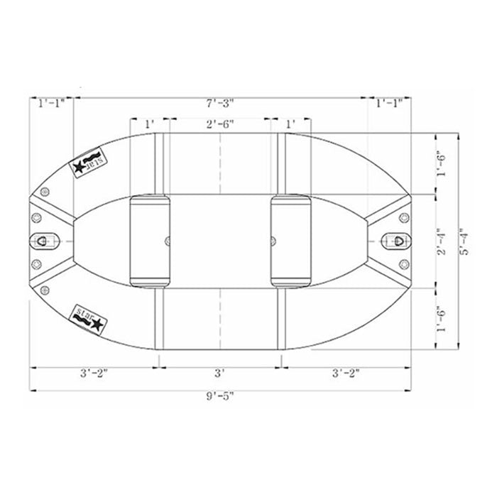 Star Inflatables Texas Bug 9.5 Standard Floor Raft