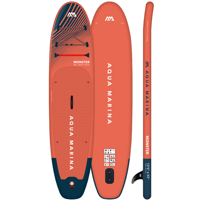 Aqua Marina 12’0″ Monster Sky Glider - All-around iSUP, 3.66m/15cm, with aluminum SPORTS III paddle and safety leash