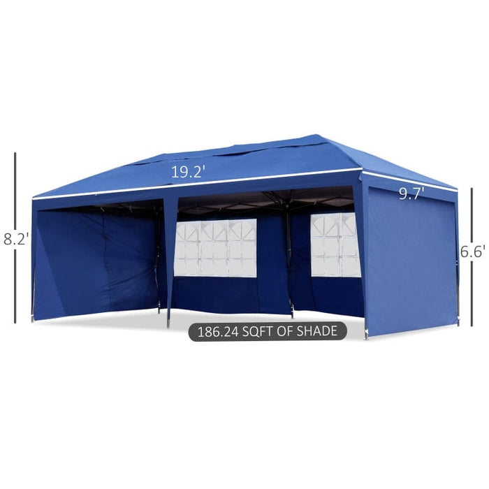Outsunny 10' x 20' Outdoor Gazebo Canopy Wedding Party Tent - 84C-117BU