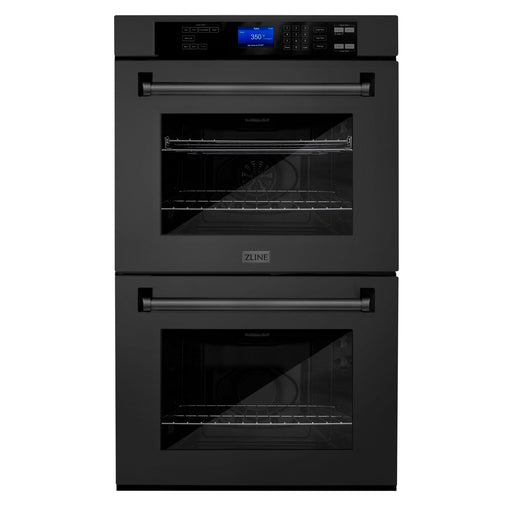ZLINE 30 in. Professional Double Wall Oven in Black Stainless Steel with Self Cleaning, AWD-30-BS