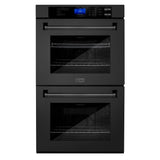 ZLINE 30 in. Professional Double Wall Oven in Black Stainless Steel with Self Cleaning, AWD-30-BS