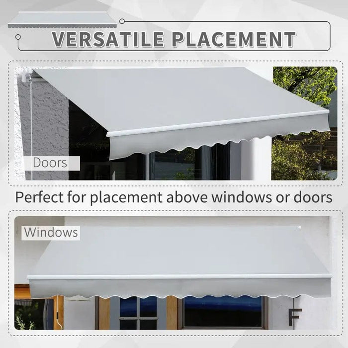 Outsunny 11.8' x 8.2' Outdoor Patio Manual Retractable Exterior Window Awning - 840-175