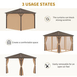 Outsunny 10x10 Hardtop Gazebo with Aluminum Frame - 84C-094V01