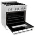 ZLINE Kitchen and Bath 30 in. Professional Gas Burner/Electric Oven Stainless Steel Range with White Matte Door, RA-WM-30