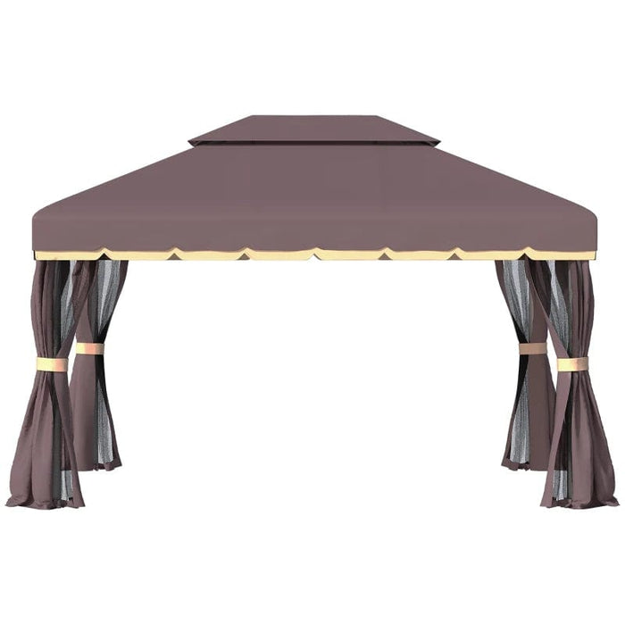 Outsunny 10' x 13' Patio Gazebo, 2-Tier Polyester Roof - 01-0879