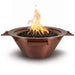 The Outdoor Plus OPT-4W Cazo Hammered Copper 4-Way Spill Round Fire and Water Bowl