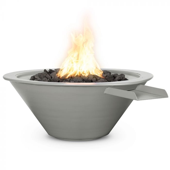 The Outdoor Plus OPT-RPCFW Cazo Powder Coated Fire and Water Bowl, Match Lit