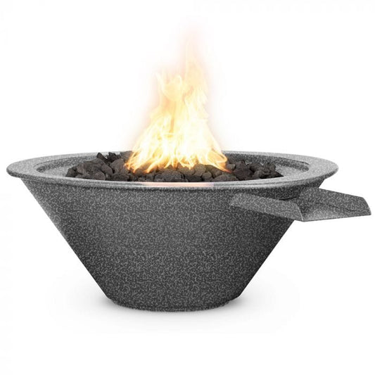 The Outdoor Plus OPT-RPCFW Cazo Powder Coated Fire and Water Bowl, Match Lit