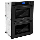 ZLINE 30 in. Professional Double Wall Oven in Black Stainless Steel with Self Cleaning, AWD-30-BS