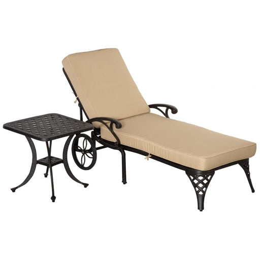 Outsunny Outdoor Foldable Lounge Chair and Side Table Set - 84B-992BG