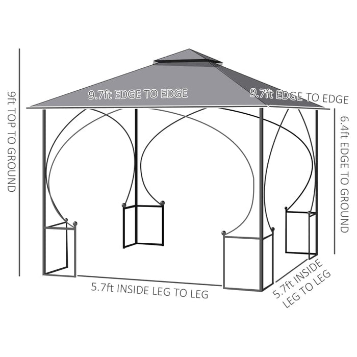 Outsunny 10' x 10' Outdoor Gazebo Canopy - 84C-005V01CG