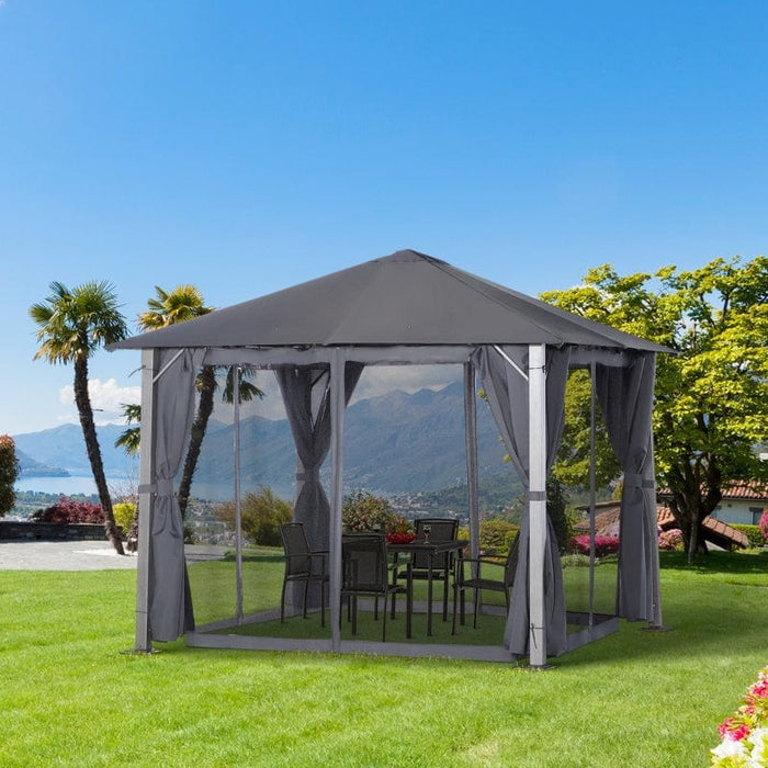 Outsunny Patio Gazebo 10' x 10' Outdoor Soft Top Canopy Tent - 84C-164