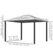 Outsunny 12' x 10' Outdoor Steel Polycarbonate Hardtop Canopy Gazebo - 01-0865