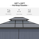 Outsunny 10x12 Hardtop Gazebo - 84C-215V01BK