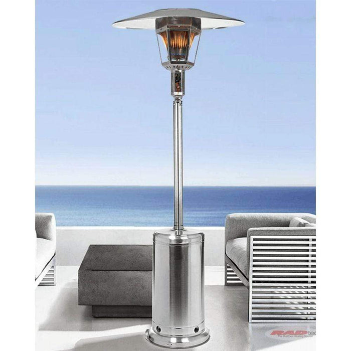 RADtec Real Flame 96-Inch Tall Stainless Steel Propane Patio Heater RF1-MT-STN-STL