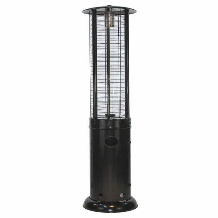 RADtec Ellipse Flame 78-Inch Tall Black Propane Patio Heater with Clear Glass 80-LLP-PT-HTR
