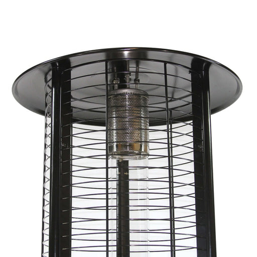 RADtec Ellipse Flame 78-Inch Tall Black Propane Patio Heater with Clear Glass 80-LLP-PT-HTR