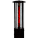 RADtec Ellipse Flame 78-Inch Tall Black Propane Patio Heater with Ruby Glass 80-ELL-FLM-HT
