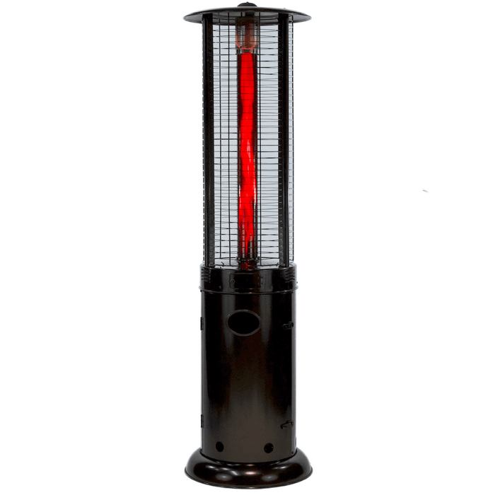 RADtec Ellipse Flame 78-Inch Tall Black Propane Patio Heater with Ruby Glass 80-ELL-FLM-HT