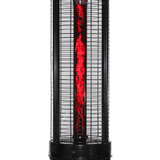 RADtec Ellipse Flame 78-Inch Tall Black Propane Patio Heater with Ruby Glass 80-ELL-FLM-HT