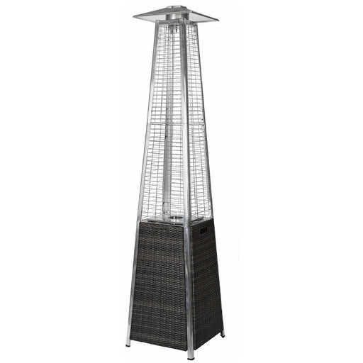 RADtec Tower Flame 89-Inch Tall Black & Grey Wicker Propane Patio Heater TF1-WK-BLK-GRY