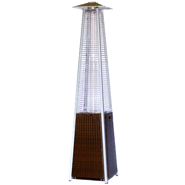 RADtec Tower Flame 89-Inch Tall Brown Wicker Propane Patio Heater TF3-WK-DRK-BRN