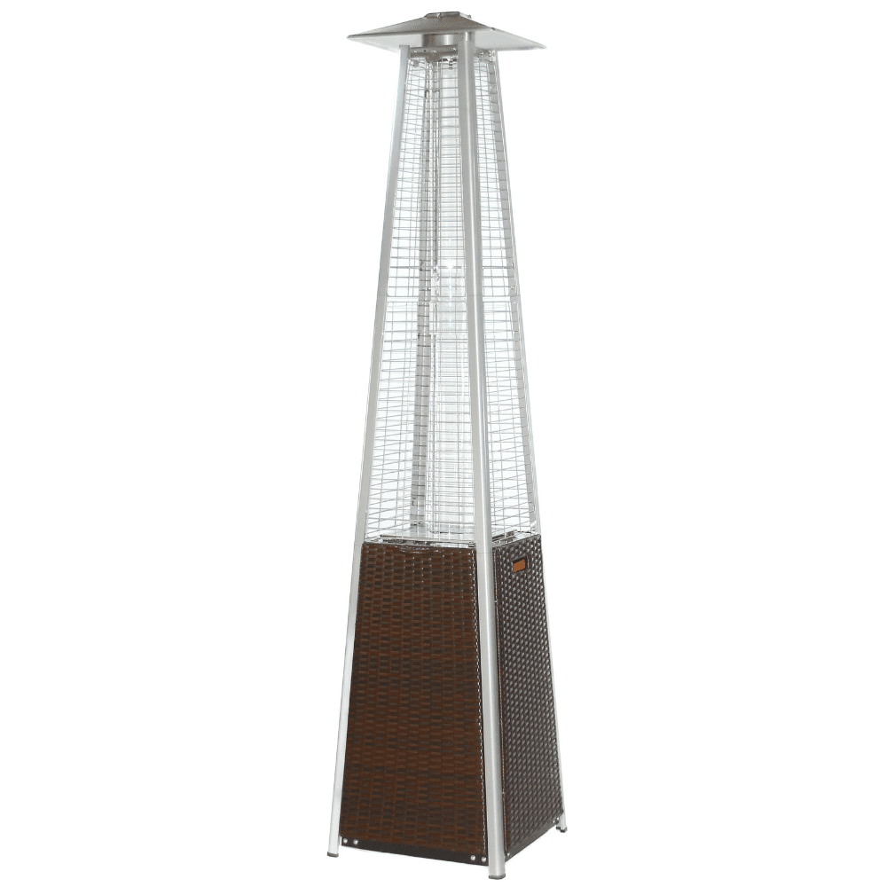 RADtec Tower Flame 89-Inch Tall Brown Wicker Propane Patio Heater TF3-WK-DRK-BRN