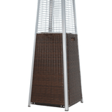 RADtec Tower Flame 89-Inch Tall Brown Wicker Propane Patio Heater TF3-WK-DRK-BRN