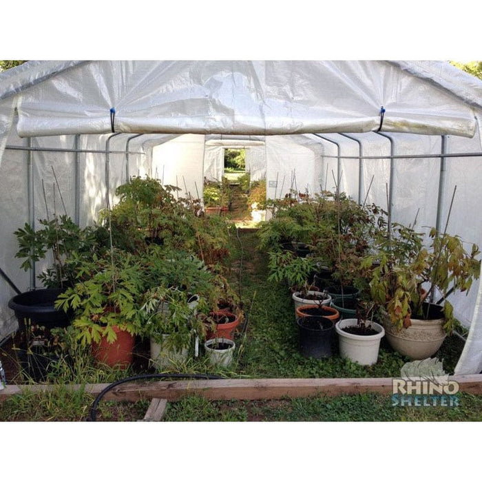 Rhino Shelters Greenhouse House Style 12’W x 24’L x 8’H - GH122408H