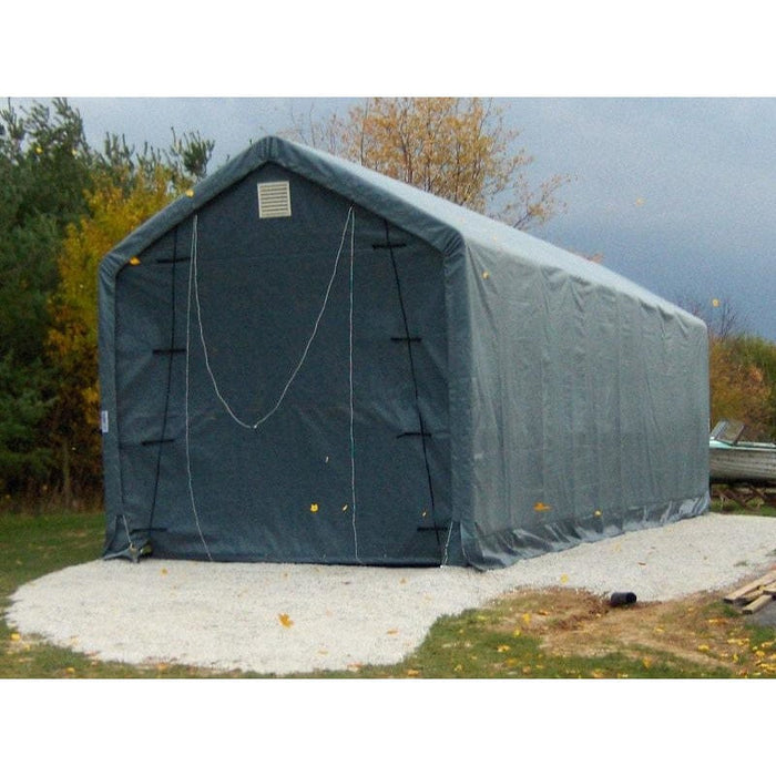 Rhino Shelters Instant Garage Peak Style 14’W x 42’L x 17’H - PB144217H