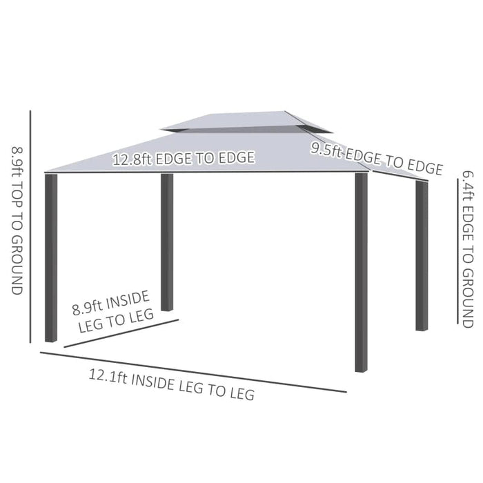 Outsunny 10' x 13' Patio Gazebo, 2-Tier Polyester Roof - 84C-101