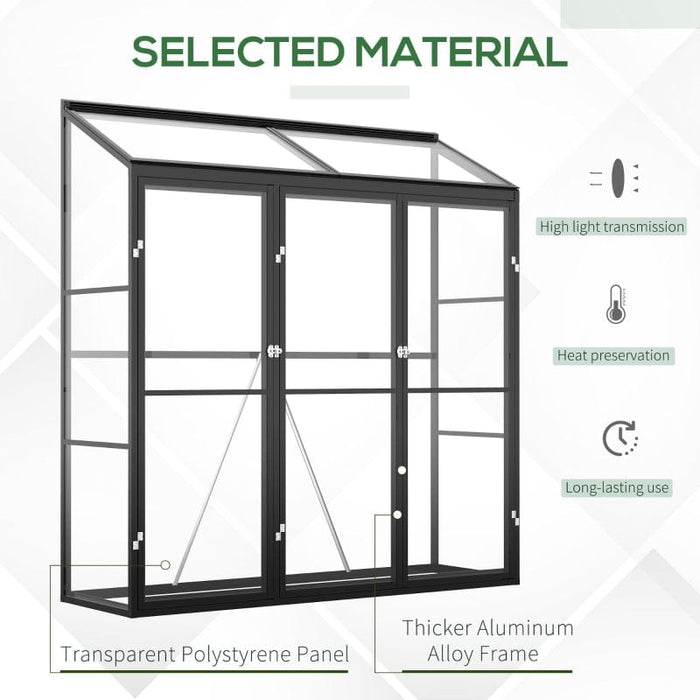 Outsunny 6' x 2' Aluminum Greenhouse, Polystyrene Walk-in Garden Greenhouse - 845-524